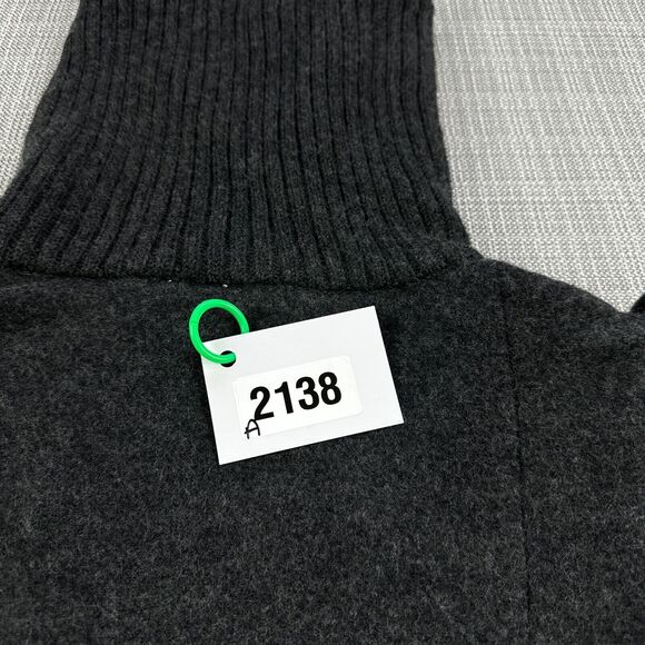 Ann Taylor Loft‎ Jacket XL Grey Wool Military Coat Ruffled Brass Buttons Sweater - Picture 10 of 10